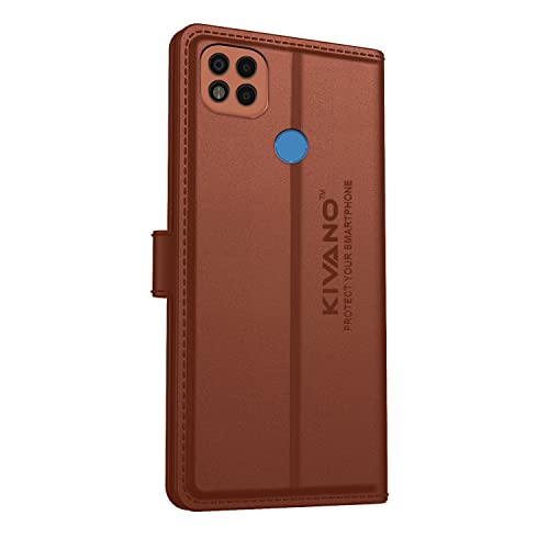 Image of KIVANO Xiaomi Poco C31 Professional Series Wallet Case | Luxurious Design | Premium | PU Leather Flip Case Back Cover - Brown