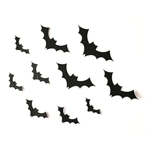 The Banner Company’s Black Bat Paper Cutouts Set of 12 for Halloween Party Decoration