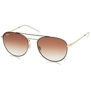 Ray-Ban tour des lunettes de soleil aviateur en brun sur or RB3589 905513 55
