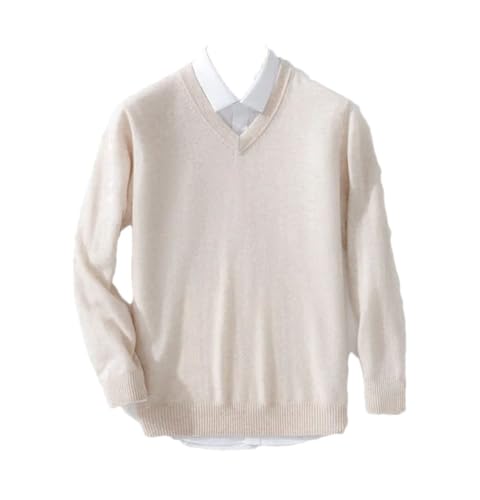 Men Classic V-Neck Knitted Sweater Men's Loose Fit Pullover Soft Warm Casual Pullover Jumper