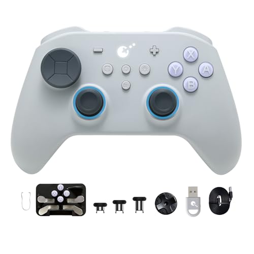 Image of GuliKit TT MAX Bluetooth Controller For Switch 2 /PC /Android /iOS - Ultra Fast Wireless Gamepad with Tension Adjustable TMR Joysticks,Micro /Hall Triggers,4 Rear Paddles,Switch 1 /2 Wake-Up,Multi-functional Adapter