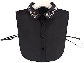 LoudSung False Collar Detachable Half Shirt Blouse Classical Fake Collar Embroidery Designs for Women Girls