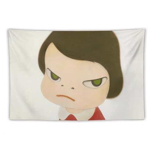 奈良美智 かわいい 漫画の女の子 タペストリー タペストリー プリント 絵画 壁アート モダン ホーム装飾 ぶら下がる ポスター 画像 壁の絵 ギフト60"x90"