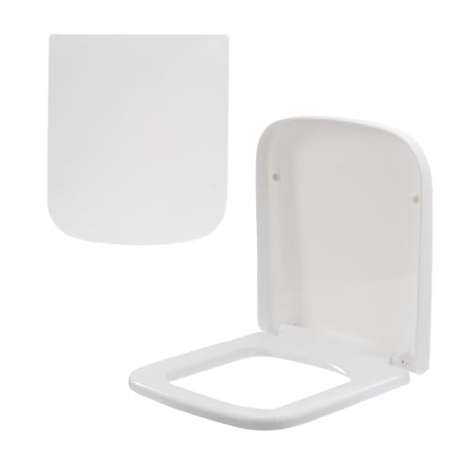 Anika Square Toilet Seat/Soft Close with Quick Release/White 41.5 x 36 cm/Easy Top Fix Installation/Durable & Hygienic Bathroom Seat 92609