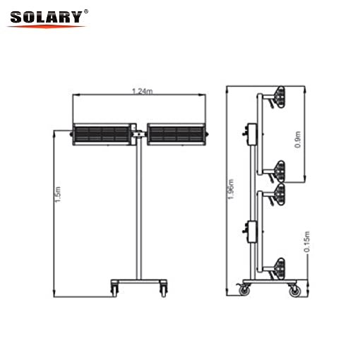 Solary 2100W 110V Shortwave Infrared Paint Curing Lamp, Paint Baking Lamp With Timer For Automotive Spray Booth, Temperature & Height Adjustable #TOP3