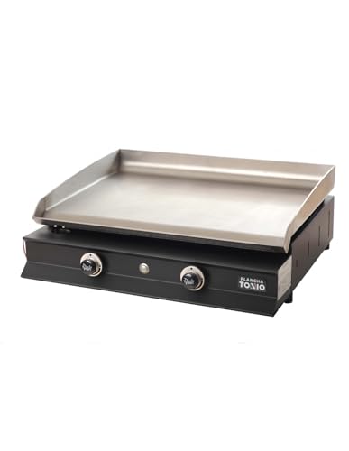 Plancha Gaz IBISSA 2 Feux - Caisson Acier Epoxy Plaque Inox - Pla...