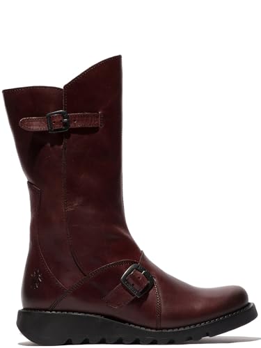 Fly London Women's Modern Knee High Boot, Wine Black Sole, 10