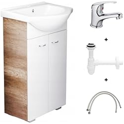 Mueble Bajo Fregadero 80X50 Deftrans Domodomo Armario de baño con Lavabo, 80 x 50 x 26 cm, Armario de cerámica Blanco, Mueble baño con Lavabo - Mueble bajo Lavabo, Mueble de baño con Lavabo