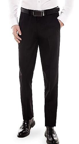 Men’s Dress Pants Classic Straight Fit Flat Front Lightweight Comfort Work Pants for Men