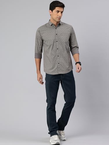 Image of Majestic Man Custom Abstract Printed Pure Cotton Slim Fit Casual Shirt
