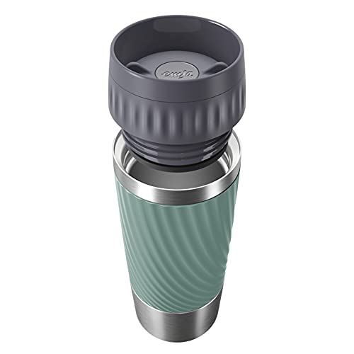 EMSA N2011700 Travel Mug, Easy Twist Thermobeker, 360ml, Petrol, koude dranken blijven tot 8 uur koud, warme dranken tot 4 uur warm, groen, 1 stuk - Image 3