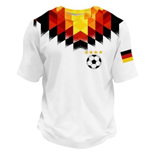 Camiseta de fútbol para hombre, diseño de gofres de fútbol, ligera, manga corta, cuello redondo, informal, ropa de calle, para aficionados al fútbol, vacaciones de verano, colores del club, R5, S