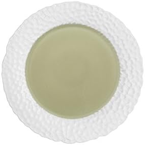 Sia Home Fashion 25 cm Ocean Dinner Plate, White/Garden