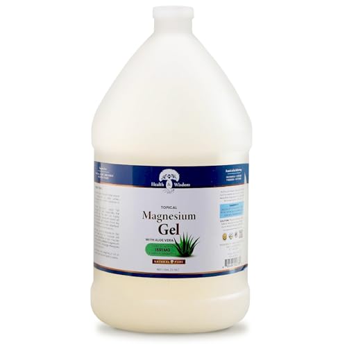 Health and Wisdom Topical Magnesium Gel with Aloe Vera - Magnesium Gel Topical for Muscles, Magnesium Topical Gel, Gel Magnesium, All Natural Magnesium Gel, Magnesium Chloride Gel - 128 Fl Oz