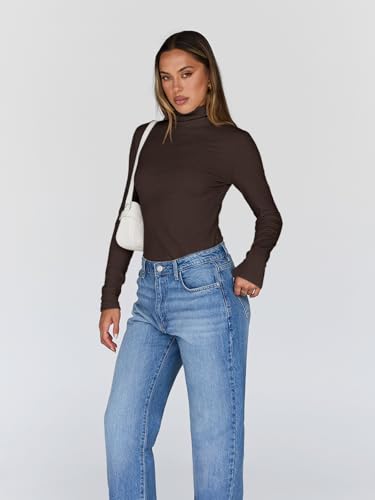 Image of Trendy Queen Women's Turtleneck Long Sleeve Shirts Basic Underwear Tops Winter Clothes 2026