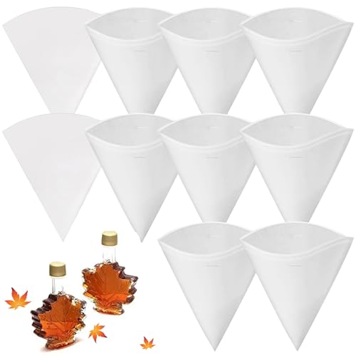 AEIOFU 10PCS Maple Syrup Filters Maple Syrup Taps Includes 8 Pre-Filter&2 Heavy-Duty Filter, 9 Inch Reusable Cone Maple Sap Filter, Hanging Maple Syrup Supplies Maple Syrup Kit