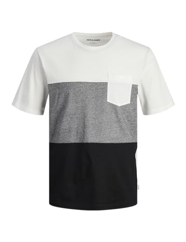 Image of JACK & JONES Men Pure Cotton Colourblocked Slim Fit T-Shirt