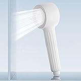 Cloud White High-Pressure Shower Head with Dual Spray Modes (Rain & Massage), 360° Rotation, Air Pressure Boost Technology, 108+230 Spray Holes, ABS Material, for Standard 1/2-Inch Shower Arm