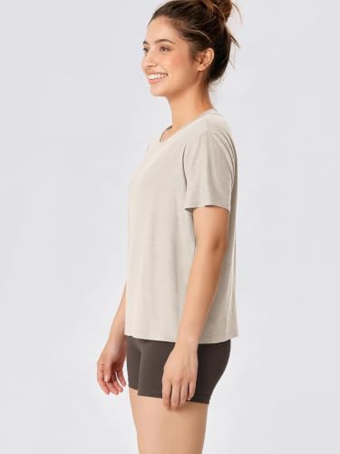 Image of ODODOS Women's Performance Cropped Tee Ultra Soft odSTRATUM Tech Short Sleeve Relaxed Top Crew Neck T-Shirts