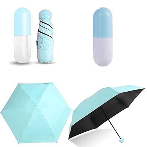 Mini parapluie de poche Mubrella bleu pliable et anti-UV pour vous protéger au quotidien