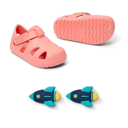 Ten Little Splash Sandals for Baby, Toddler & Kids, Adjustable, Closed Toe Water Sandals for Boys and Girls - Lightweight, Quick Drying Kids Water Shoes, and Flexible EVA with Traction - Pink Lemonade