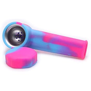 Silicone Pipe Portable Silicone Tools Unbreakable Decor Tube with lid (Blue&Pink) Silicone Pipe Portable Silicone Tools Unbreakable Decor Tube with lid (Blue&Pink)