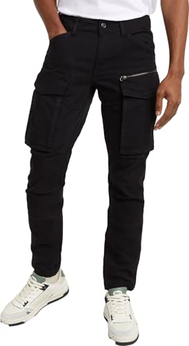 G-STAR Raw - Mens Rovic Zip 3D Regular Tapered Pants, Color Dk Black Gd, Size: 34W x 36L