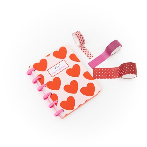 Mr. Wonderful – Set de Libreta A6 “P.D.: Te Quiero” + 3 Washi Tapes – 160 Páginas FSC con Espiral Extraíble – Papelería Romántica y Creativa