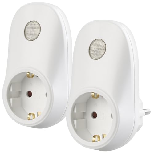 revolt Übergangsstecker: 2er-Set Steckdosen-Adapter mit Lichtsensor, 230V, 690 W Schaltleistung (Steckdose Dämmerungssensor, Zwischenstecker mit Lichtsensor)