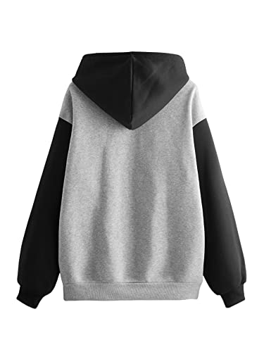 Verdusa Women's Colorblock Drawstring Hoodie Sweatshirt #TOP26