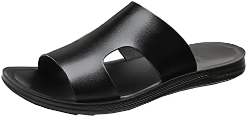 Amazon Panlon お洒落 サンダル メンズ 革 スリッパ 黒 オープントゥ サンダル メンズ ビジネス サンダル オフィス スリッパ ビーチ サンダル 来客用 室内履き 紳士 軽量 柔らかい 通気 蒸れない 大きい サイズ ビーチサンダル ルーム シューズ Panlon