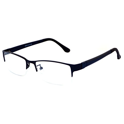 VINTAGE Designer Metal Frame Half Rim Clear Lens Eye Glasses BLACK3