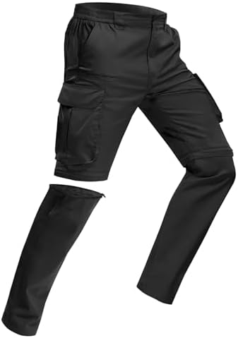 Convertible Mens Hiking Pants - Zip Off Lightweight Quick Dry Cargo Pants for Men 8 Pockets for Camping Travel Fishing