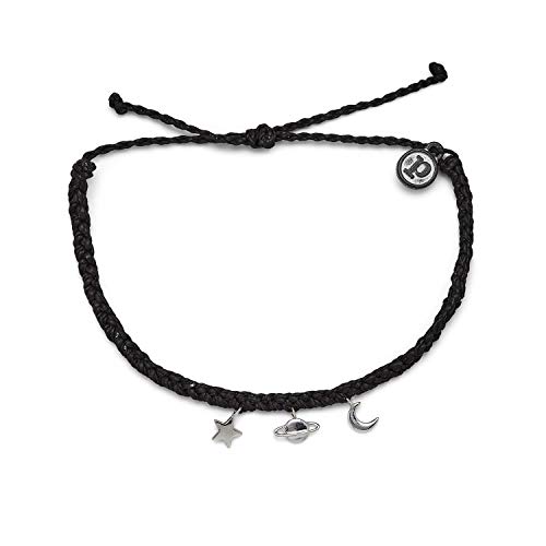 Pura Vida Silver or Rose Gold Cosmic Charms Bracelet - 100% Waterproof, Adjustable Band - Brand Charm