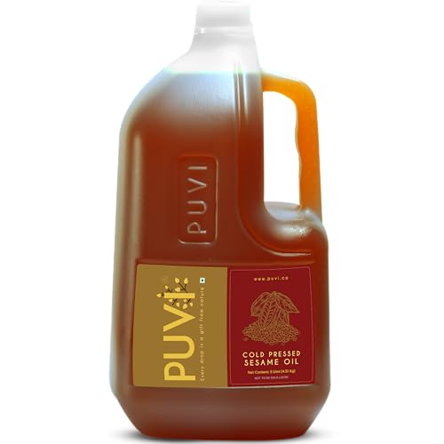 Puvi Cold Pressed Gingelly/Sesame Oil (Virgin, Chekku/Ghani) (5 LTR)