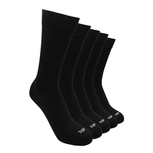 TOP - Men's Bamboo Crew Socks - Pack of 5 - One Size - Breathable Comfort & Fun Designs
