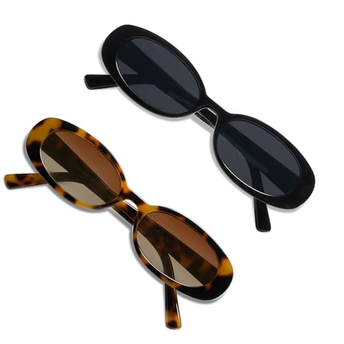 VANLINKER Polarized Retro Oval Sunglasses for Women and Men Small 90s Chic Style VL9580