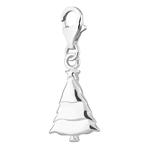 Lily Charmed - Sterling Silver Christmas Tree Clip On Charm - Lobster Clasp Cover