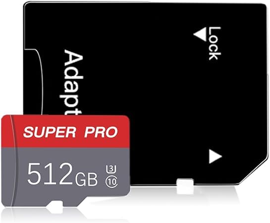512 GB Micro SD -Kartenklasse 10 SDXC TF -Kartenspeicherkarte mit SD -Adapter für Tablet, Kamera, Drohne