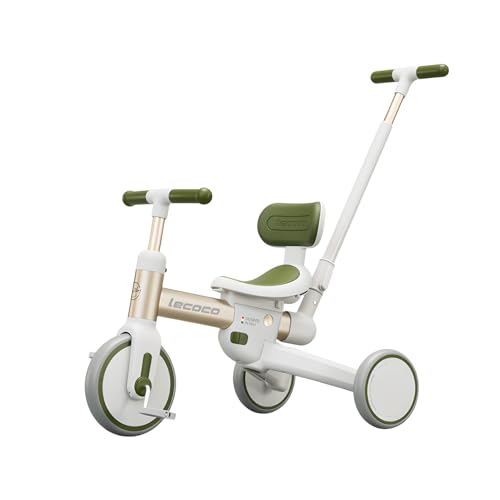 Gorocking 三輪車 一台四役 4in1 カジキリ押し棒付き 3色 組み立て簡単 対象年齢1.5～5歳 (PRO, グリーン)