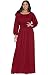 KOH KOH Womens Long Sleeve Vintage Peasant Empire Waist Pleated Fall Loose Flowy Fall Winter Casual Maternity Day Office Retro Maxi Dress, Color Crimson Red, Size 2X Large 2XL 18-20 (2)