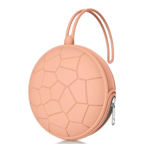 Image of Smlpuame Pacifier Holder Case,Mothers Day Gifts for Mom BPA Free Portable Silicone Baby Pacifier Cover Pouch for Diaper Bag Stroller,Travel Outdoor Activities,Easy to Clean(Football & Muted Red)
