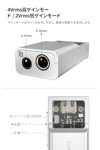 Image of TANCHJIM Space HiFi All-in-one Small Tail Decoding Ear Amplifier Portable Decoding Ear Put 3.5mm&4.4mm Output Silver Color