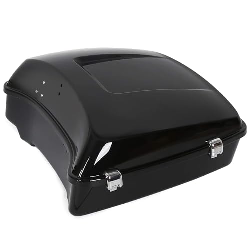 Image of ECOTRIC Chopped Motorcycle Trunk Compatible with 2014-2024 Harley Touring Models Touring Street Road Glide Road King Tail Box Black