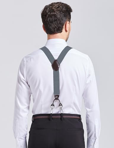 Image of Men's Suspenders with Swivel Hooks and Adjustable Braces, Suitable for Heavy Duty, Big and Tall
