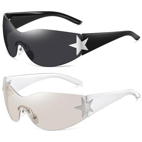 Eiuizah Y2k Sunglasses for Women Men Shield Wrap Around Fashion Sunglasses Trendy...