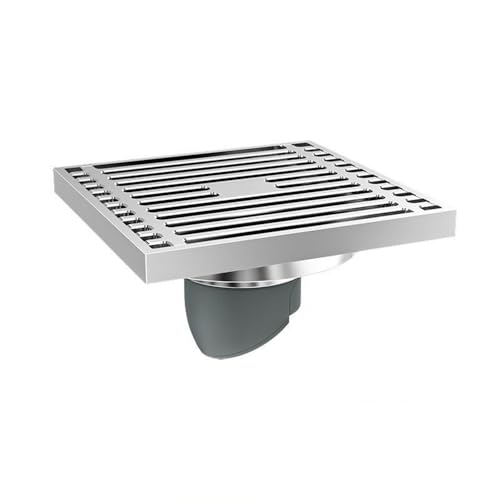 HUNTFF Desagüe de Suelo para baño de Cobre de Alto caudal. Diseño Desodorante para balcón y Lavadora. Cromado. 10 x 10 cm. Ideal para Uso doméstico y hotelero.