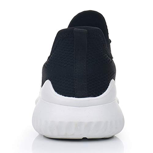 Womens Memory Foam Walking Shoes Lightweight Fashion Sports Gym Jogging Slip on Tennis Running Sneakers Black 8.5 B(M) US - Thumbnail 2