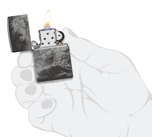 Encendedor Zippo Zeus Diseño Negro Brillante miniatura 3