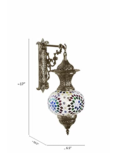 Image of Home Lighting Fancy Glass Light Wall lamp with Metal Fitting and All Fixture /Brass AntiqBrass AntiqD-21 Wall-L
